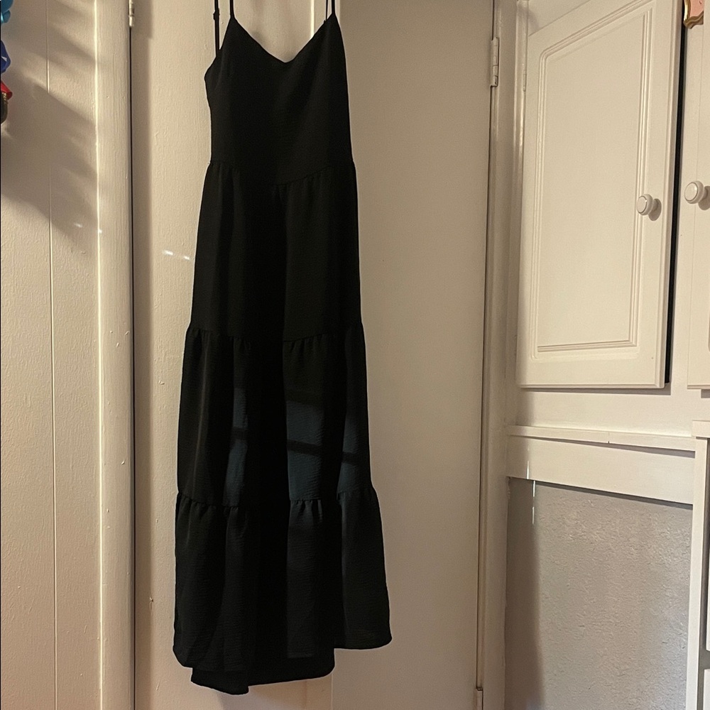 Elegant Black Spaghetti Strap Dress